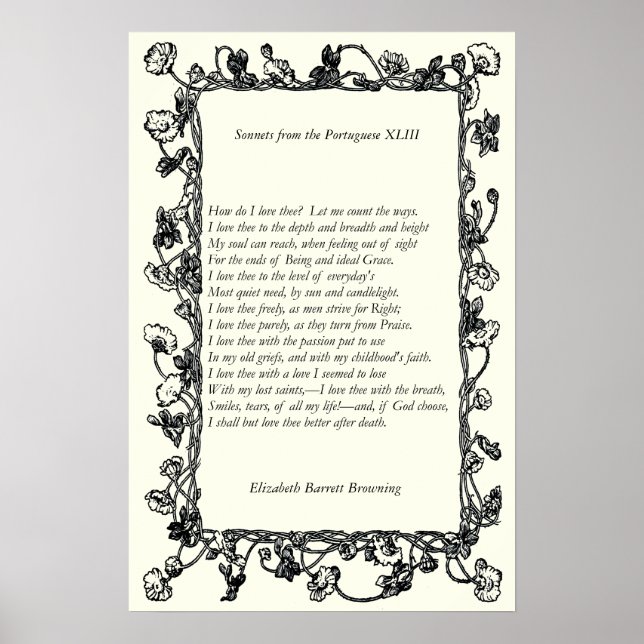 Barrett Browning - Sonnets från portugisiska 43 Poster (Framsidan)