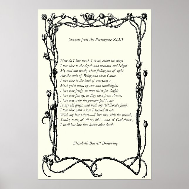 Barrett Browning - Sonnets från portugisiska 43 Poster (Framsidan)