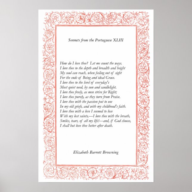 Barrett Browning - Sonnets från portugisiska 43 Poster (Framsidan)