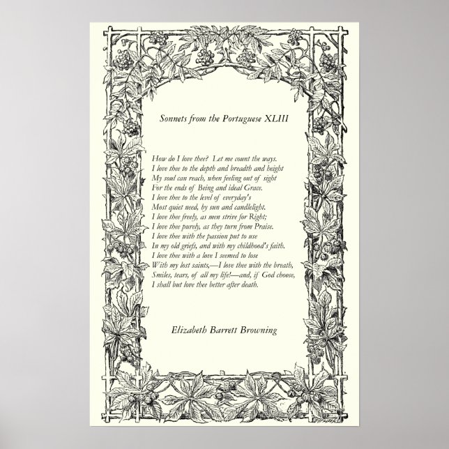 Barrett Browning - Sonnets från portugisiska 43 Poster (Framsidan)