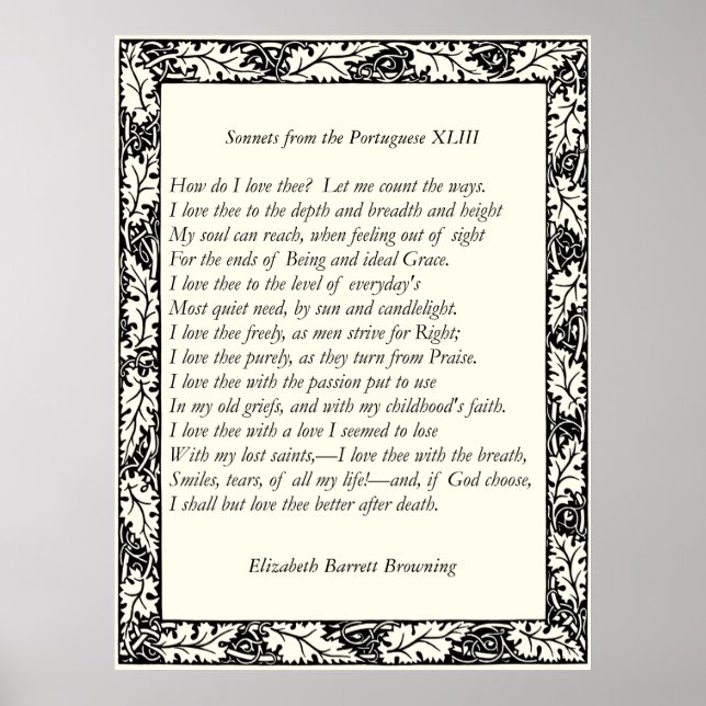 Barrett Browning - Sonnets från portugisiska 43 Poster (Framsidan)