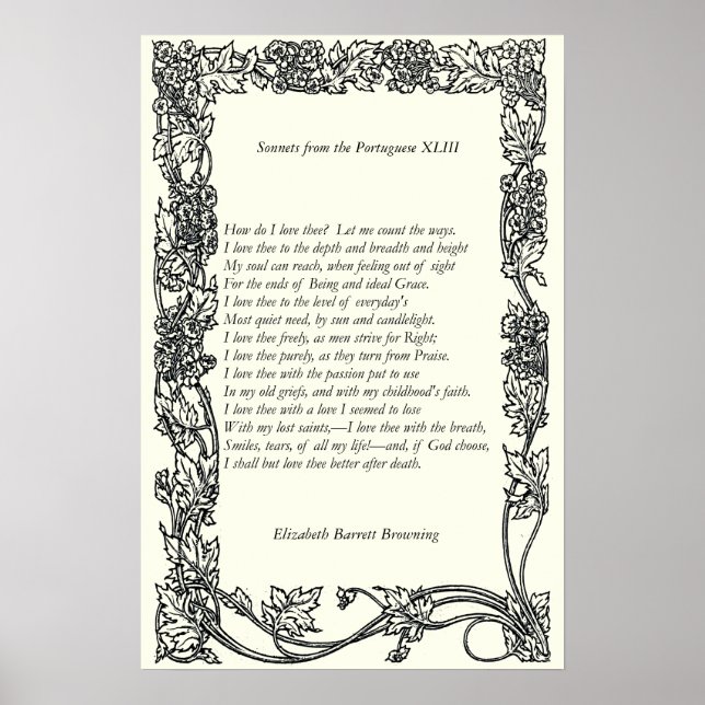 Barrett Browning - Sonnets från portugisiska 43 Poster (Framsidan)