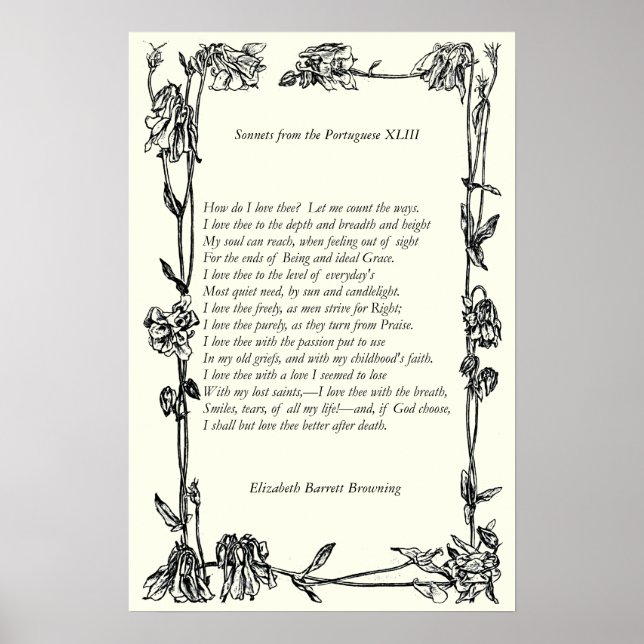 Barrett Browning - Sonnets från portugisiska 43 Poster (Framsidan)