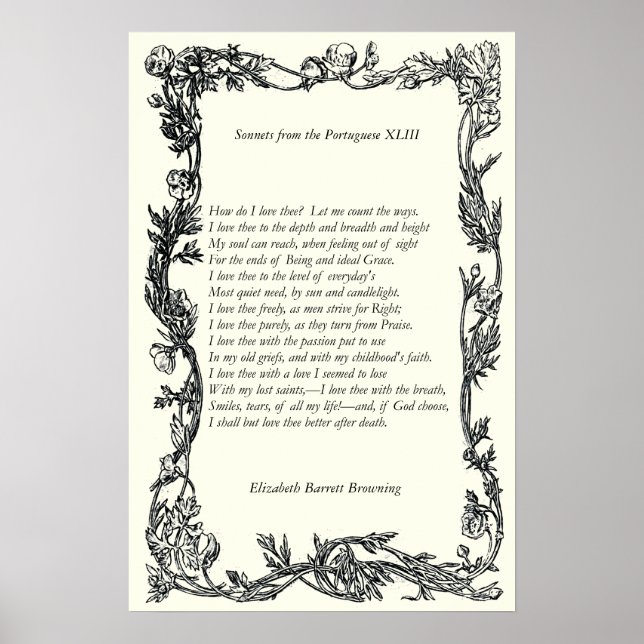 Barrett Browning - Sonnets från portugisiska 43 Poster (Framsidan)