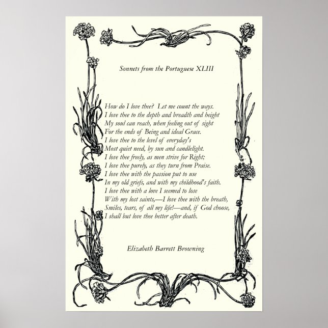 Barrett Browning - Sonnets från portugisiska 43 Poster (Framsidan)
