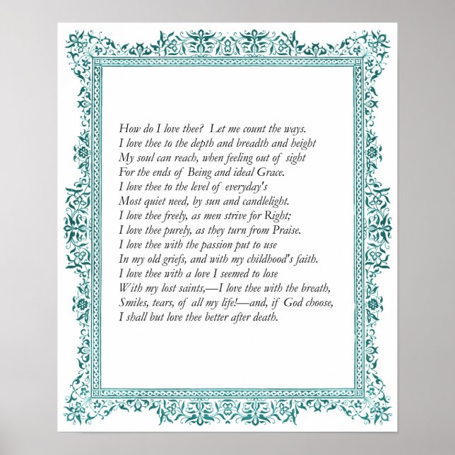 Barrett Browning - Sonnets från portugisiska #43 Poster (Framsidan)