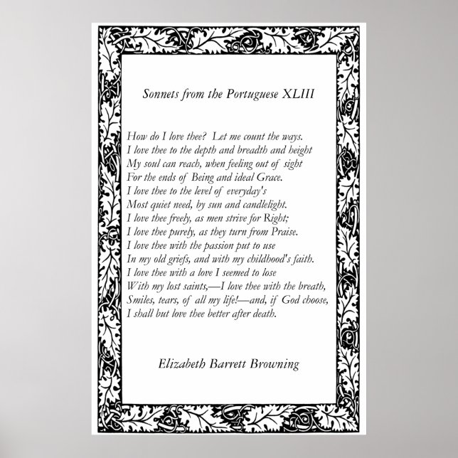 Barrett Browning - Sonnets från portugisiska 43 Poster (Framsidan)