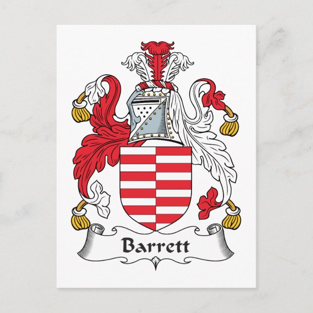 Barrett Family Crest Vykort (Framsida)