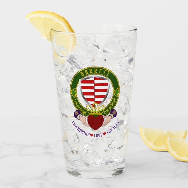 Barrett Irish Shield & Claddagh Beer Glaskopp (Framsida Ice)