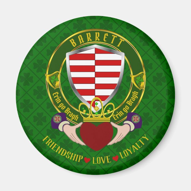 Barrett Irish Shield & Claddagh Magnet (Framsidan)