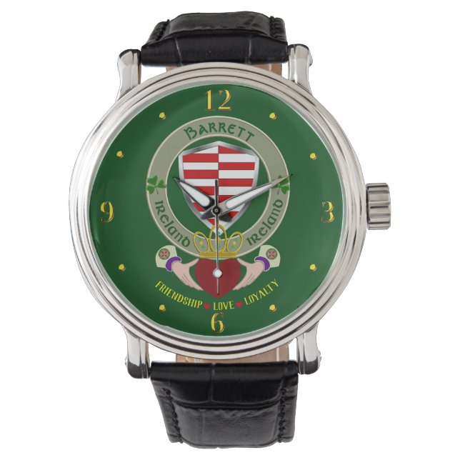 Barrett Irish Shield & Claddagh Personlig Armbandsur (Framsida)