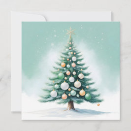 Barrgrön tall | Silvergrön apelsin Julkort