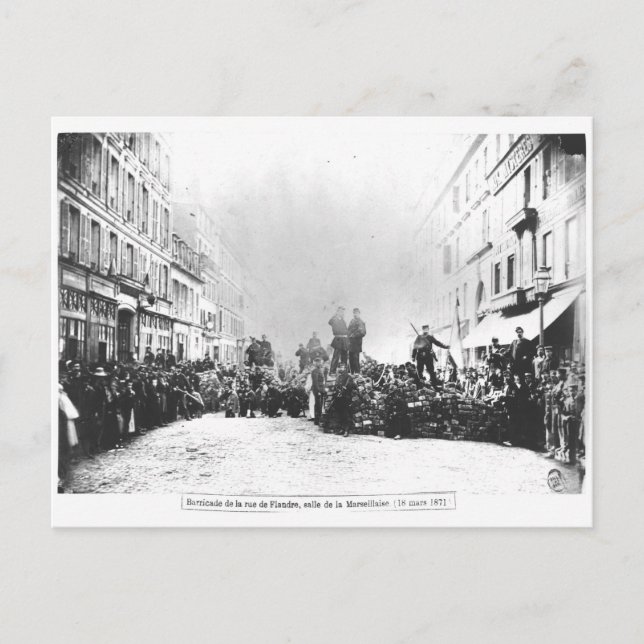 Barricade in Rue de Flandre Vykort (Framsida)