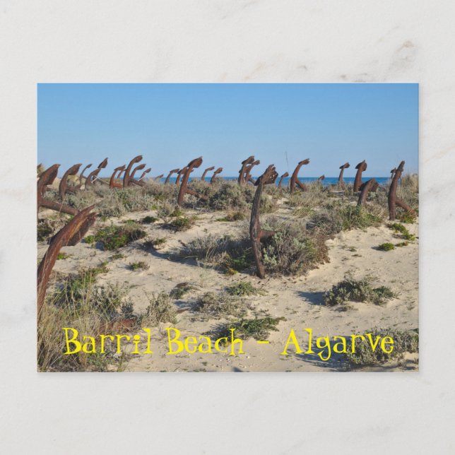 Barril Beach i Tavira, Algarve. Portugal Vykort (Framsida)