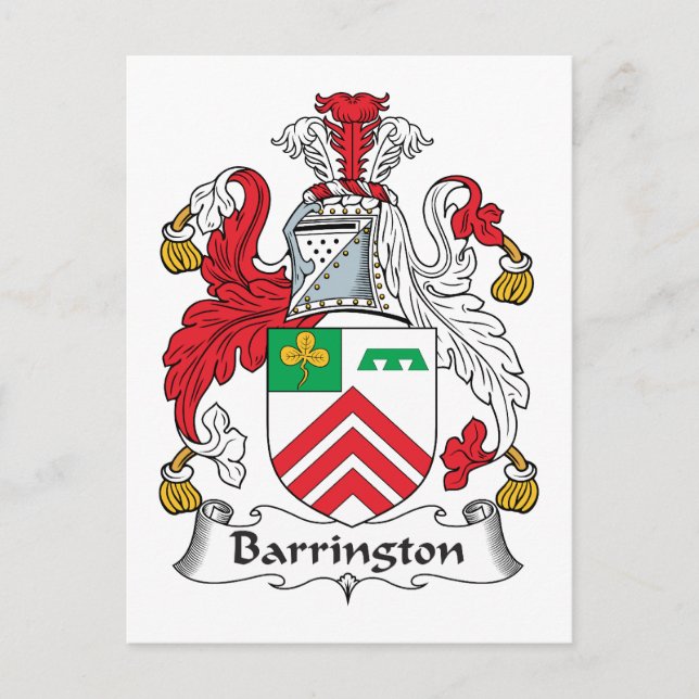 Barrington Family Crest Vykort (Framsida)