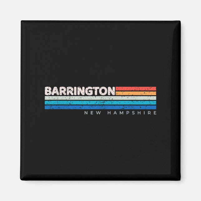 Barrington Nh New Hampshire Retro Design  Magnet (Framsidan)