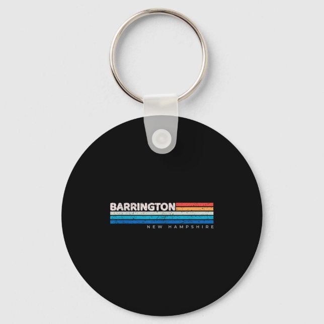 Barrington Nh New Hampshire Retro Design  Nyckelring (Framsida)