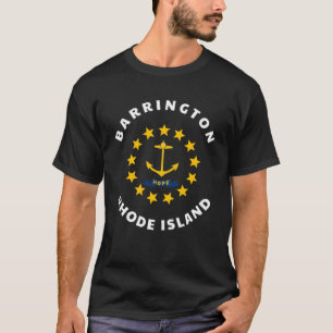 Barrington Rhode island RI Flagga Badge Roundlet S T Shirt