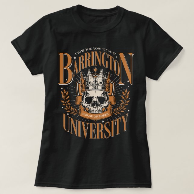 Barrington Universiteten Ritual Bok Quote T Shirt (Design framsida)