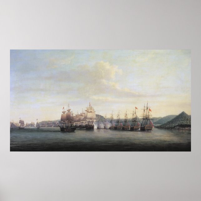 Barringtons aktion i Santa Lucia, 1778 Poster (Framsidan)