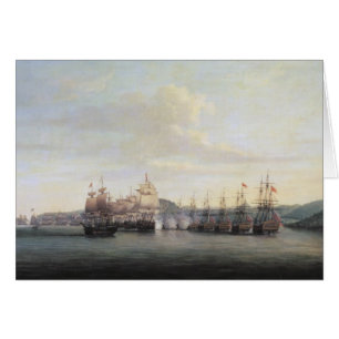 Barringtons handling på Santa Lucia, 1778 Hälsningskort