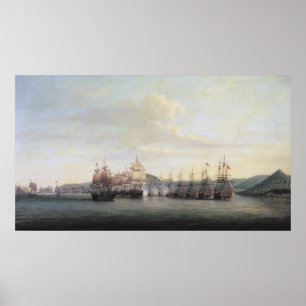 Barringtons handling på Santa Lucia, 1778 Poster