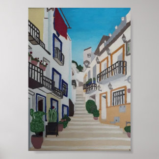 Barrio de Santa Cruz en Alicante Poster