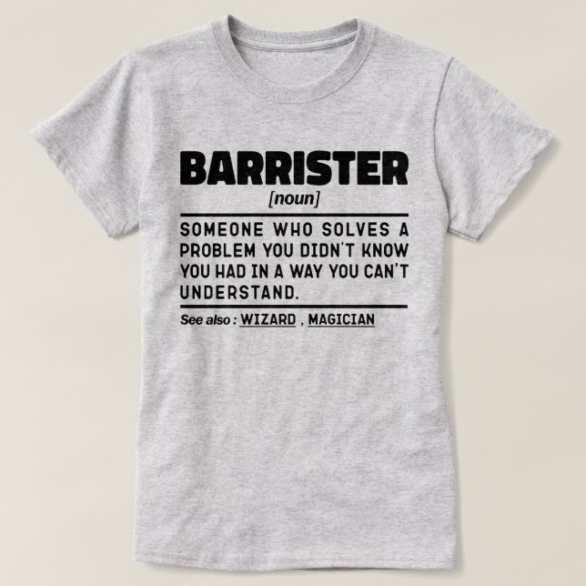 Barrister Noun Definition Specialist Law Student T Shirt (Design framsida)