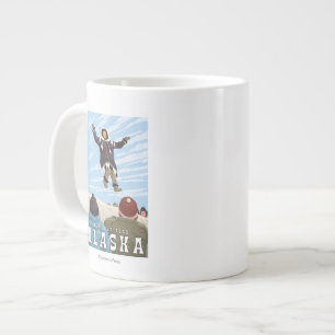Barrow, Alaska Blanket Toss Vintage resor Jumbo Mugg