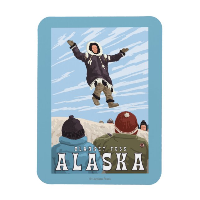 Barrow, Alaska Blanket Toss Vintage resor Magnet (Vertikal)