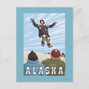 Barrow, Alaska Blanket Toss Vintage resor Vykort