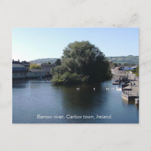 Barrow River nära Carlow town, Leinster Ireland Helg Vykort