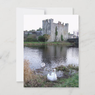 Barrow River Svan, White's Castle Athy Co. Kildare Vykort