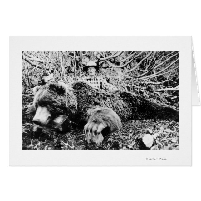 Barr's Bear over 10 Foot Long, Alaska Hälsningskort (Framsidan Horizontal)