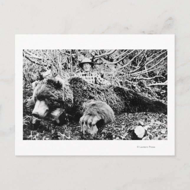 Barr's Bear over 10 Foot Long, Alaska Vykort (Framsida)