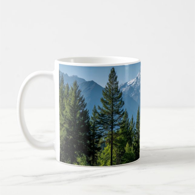 Barrträd med bergsutsikt kaffemugg (Vänster)