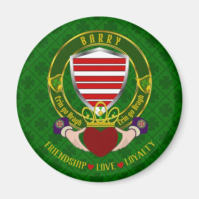 Barry Irish Shield & Claddagh Magnet (Framsidan)