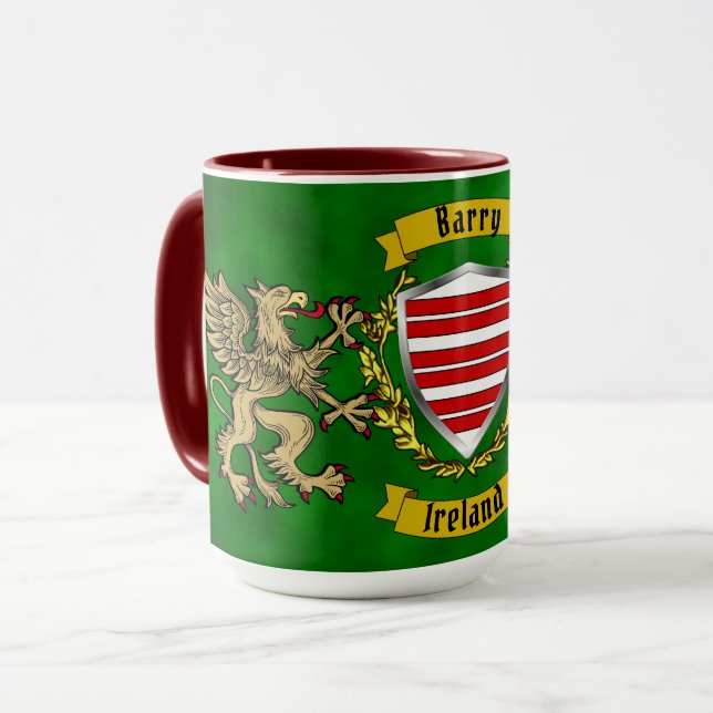Barry Irish Shield & Griffins Personlig Mugg (Framsida vänster)