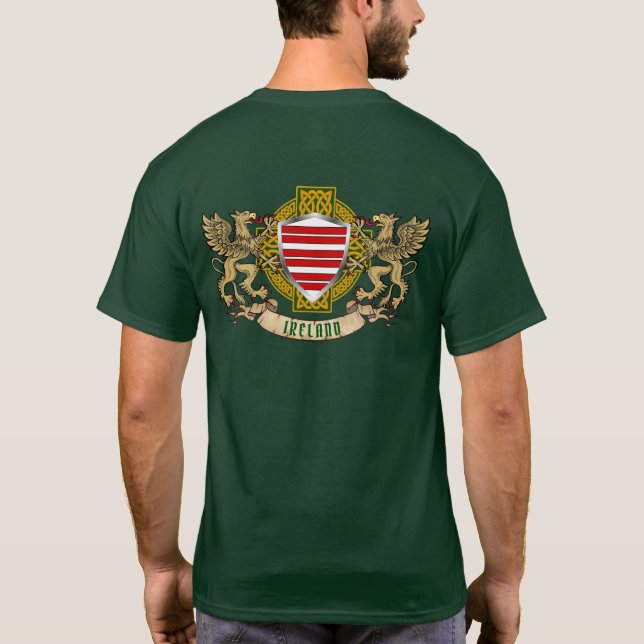 Barry Irish Shield & Griffins Personlig T Shirt (Baksida)