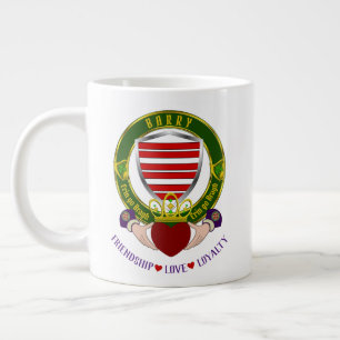 Barry Irish Shield w/Claddagh Giant Coffee Mugg Jumbo Mugg
