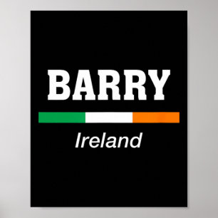 Barry irländskt familjenamn St Patricks Day Irland Poster