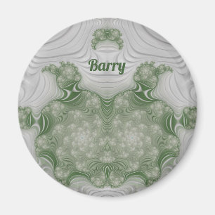 BARRY ~ White and Grönt ~ Stunning Design Magnet