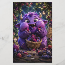 Bärrymling Söt Monster Fantasi Skogs Konst Brevpapper