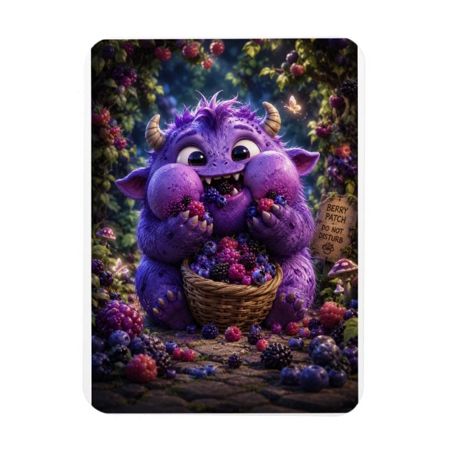 Bärrymling Söt Monster Fantasi Skogs Konst Magnet (Vertikal)