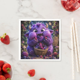 Bärrymling Söt Monster Fantasi Skogs Konst Pappersservett