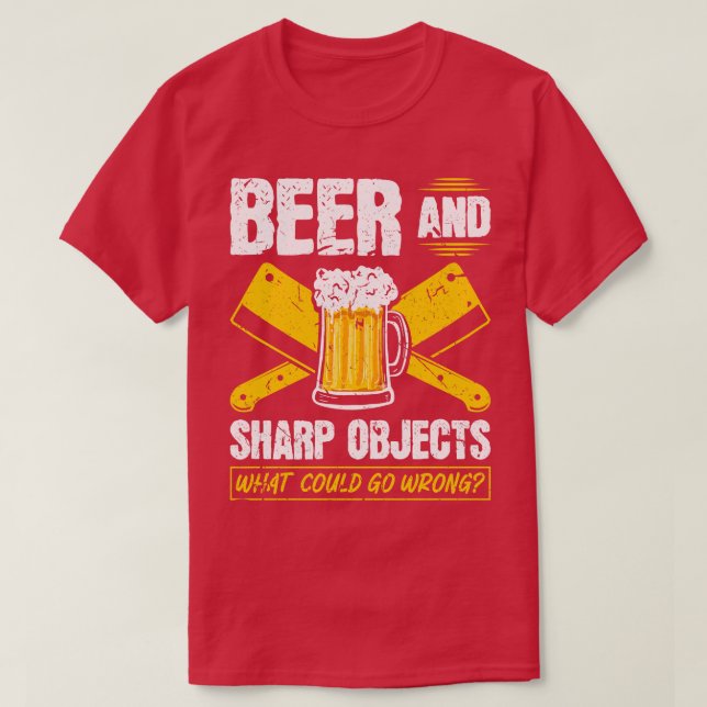 Bärs Vassa objekt vad som kan gå fel Butcher T Shirt (Design framsida)