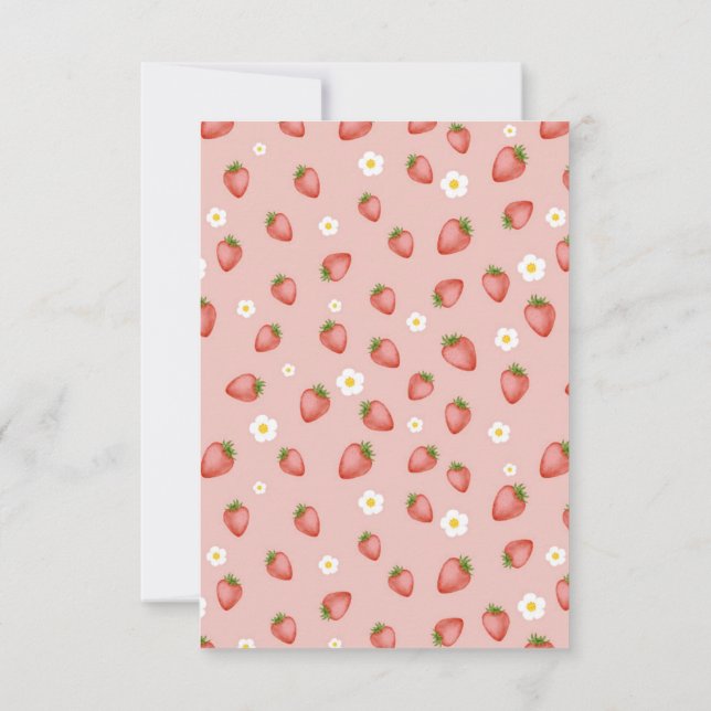 Bärsiga Första Jordgubbsinbjudningar till Födelsed Inbjudningar (Baksida)