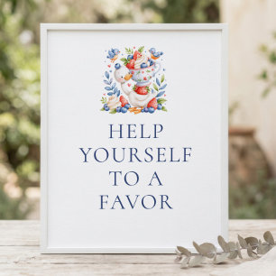 Bärsilly Gås Bär Förmånsskylt Baby Shower Poster