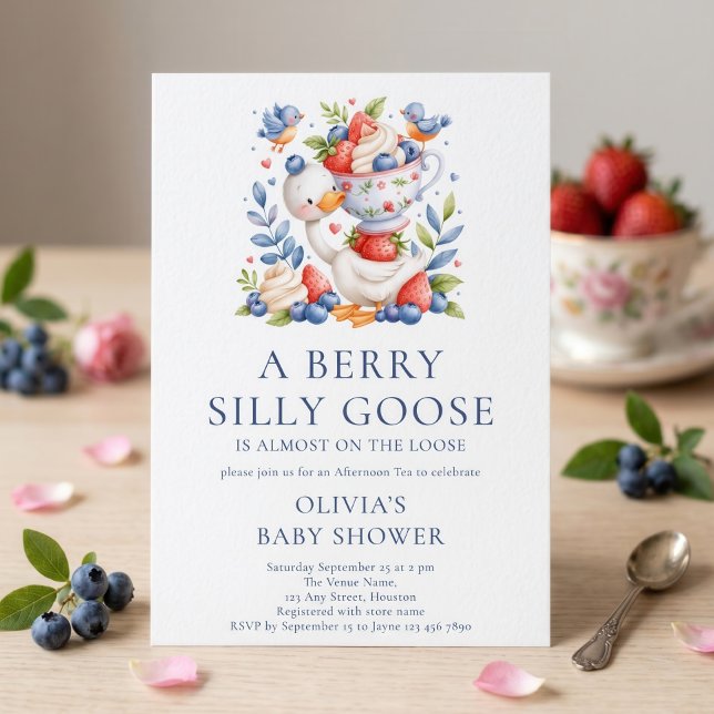 Bärsilly Gås Eftermiddags Te Baby Shower Inbjudningar (Skapare uppladdad)