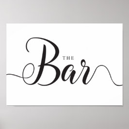 Barskylten. Bröllopsbar utomhus drycker Poster